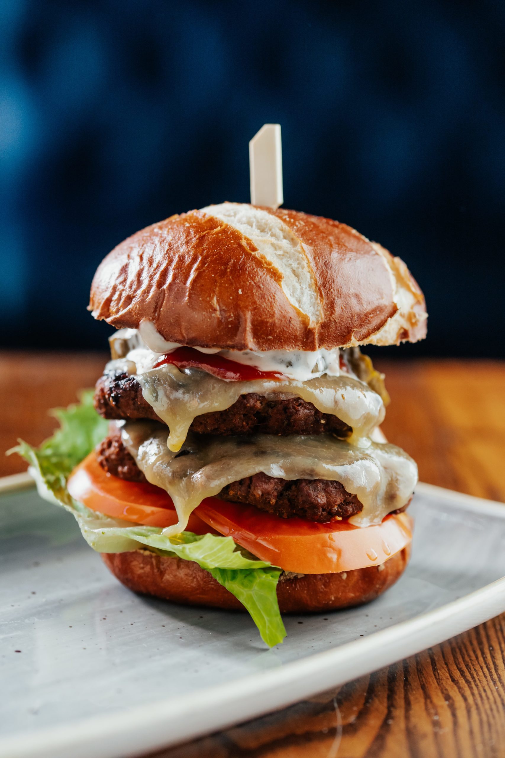 Double patty burger with cheese